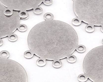 Circle antique silver plated brass 23x21mm connector charms , findings earring oz2791R-103