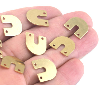 Magnet shape semi circle 15x15x0.8mm raw brass findings scs oz2788-120