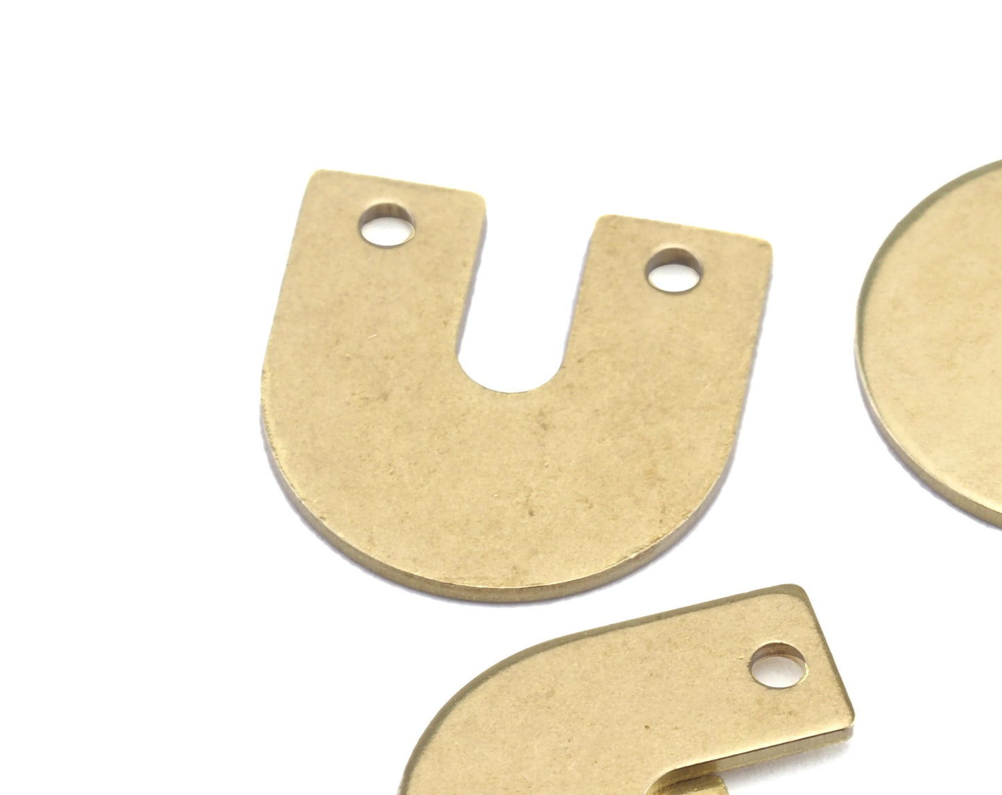 Magnet shape semi circle 15x15x0.8mm raw brass findings scs oz2788-120