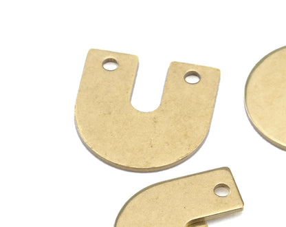 Magnet shape semi circle 15x15x0.8mm raw brass findings scs oz2788-120