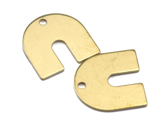 Magnet shape semi circle 15x15x0.8mm raw brass findings scs oz2787-120