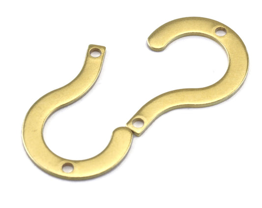 Question Mark Connector Charms Raw Brass 23.5x16mm 0.8mm thickness Findings OZ2794-77