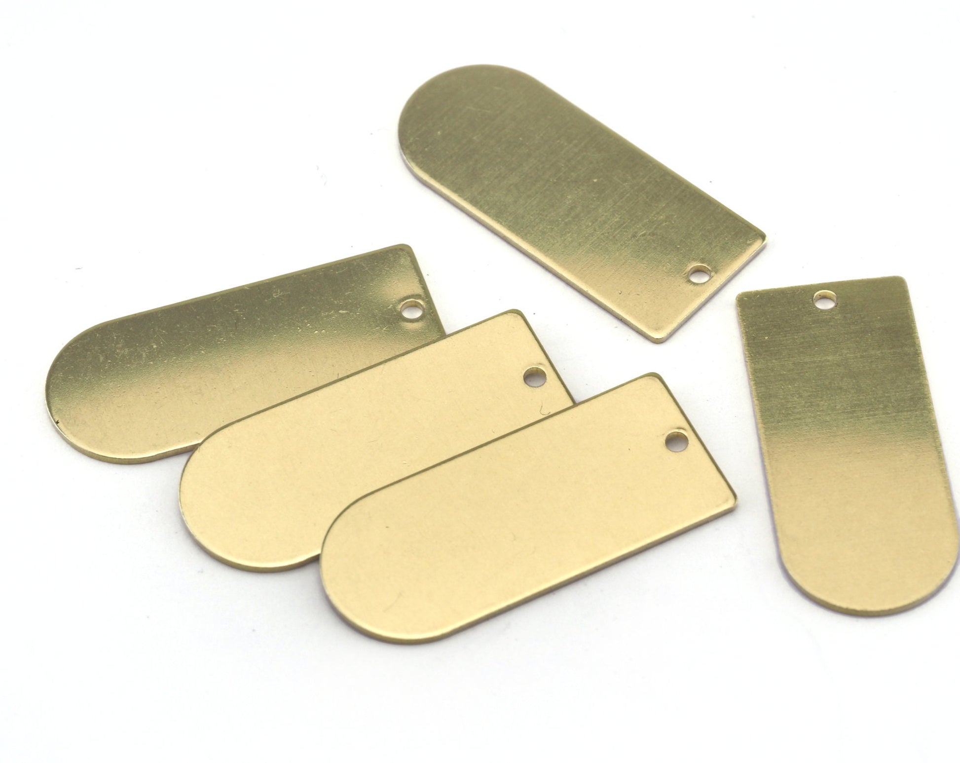 Semi circle Rectangle shape 30x13x0.8mm raw brass findings scs OZ2797-250