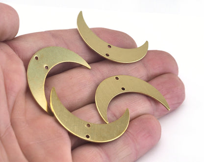 Crescent Moon 35.5mm raw brass pendant Findings Charms OZ2785-220