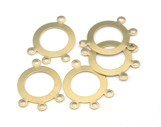 Circle raw brass 23x21mm connector charms , findings earring oz2790-52