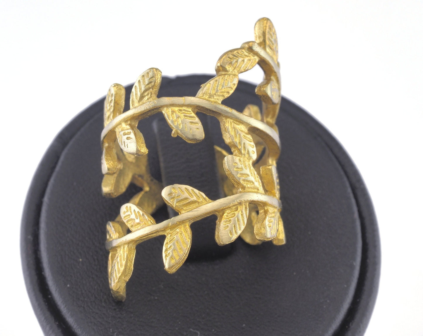 Leaf Ring Adjustable Raw brass (18mm 8US inner size) OZ2821