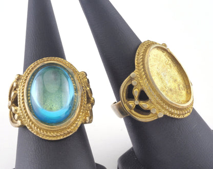 Ring Adjustable Ring Bezel - Raw brass (18mm 7.5US inner size - Adjustable ) OZ2841