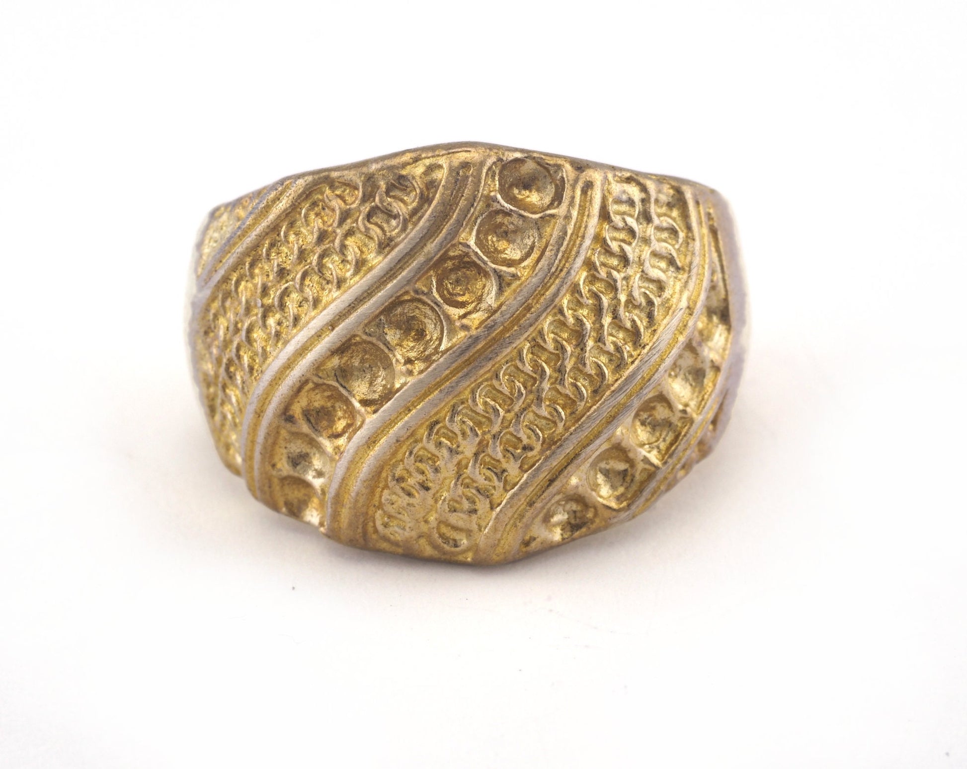 Ring Adjustable Ring Bezel - Raw brass (18mm 7.5US inner size - Adjustable ) OZ2845