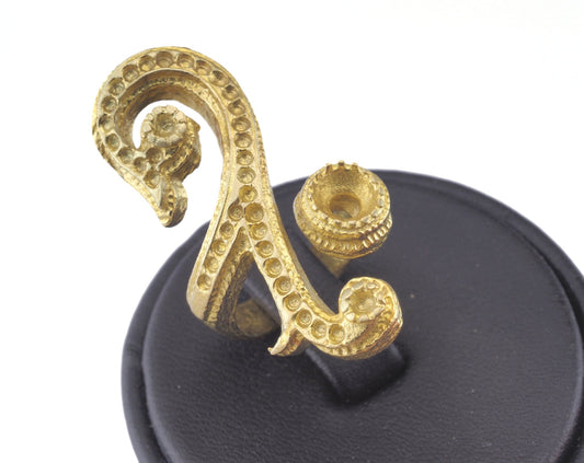 Ring Adjustable Ring Bezel - Raw brass (17mm 7US inner size - Adjustable ) OZ2852