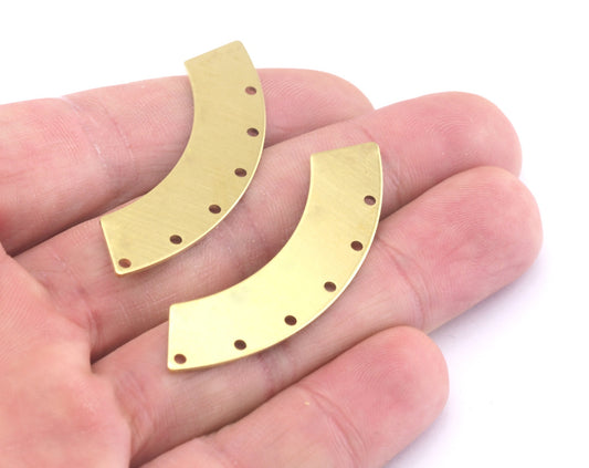 Curved raw brass 50mm connector charms , findings earring OZ2862-290