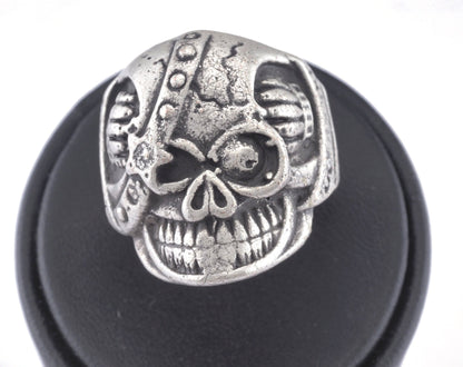 Skull Adjustable Ring Antique Silver Plated Brass 1 Pc. (18.75mm 8.5US inner size) OZ2891