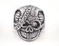 Skull Adjustable Ring Antique Silver Plated Brass 1 Pc. (18.75mm 8.5US inner size) OZ2891