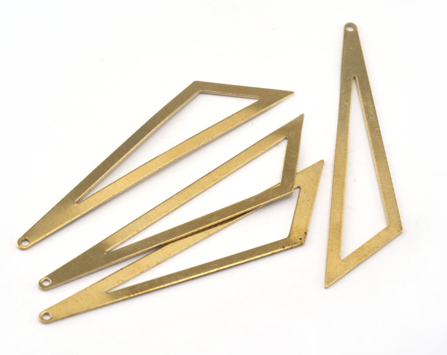 Triangle raw brass 60mm charms , findings earring oz2897