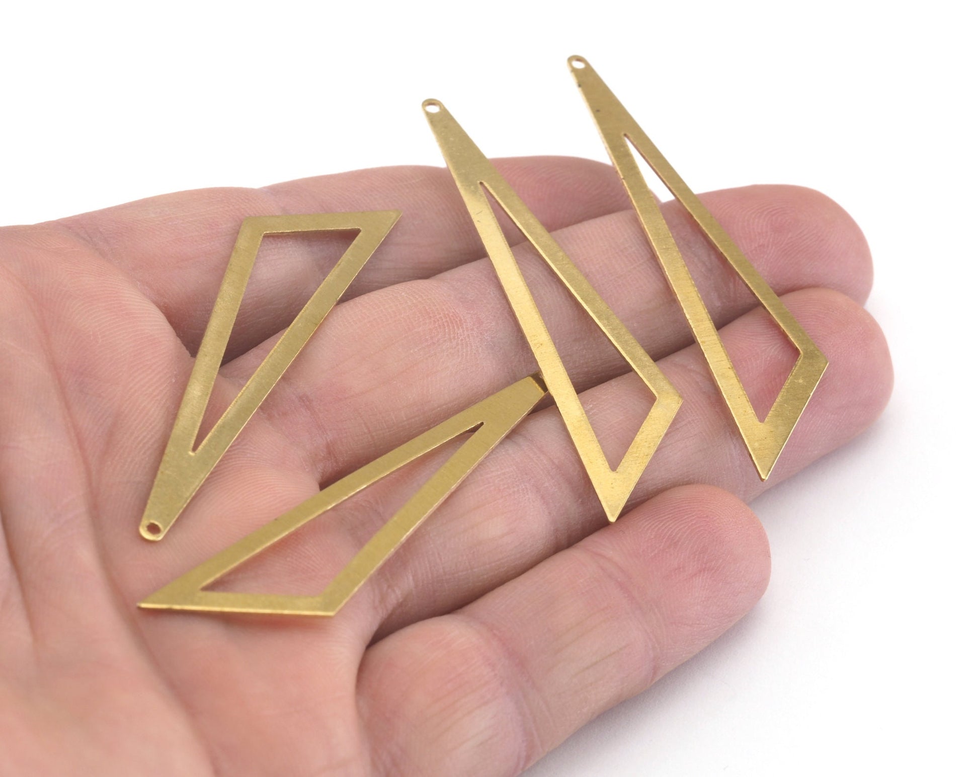 Triangle raw brass 60mm charms , findings earring oz2897