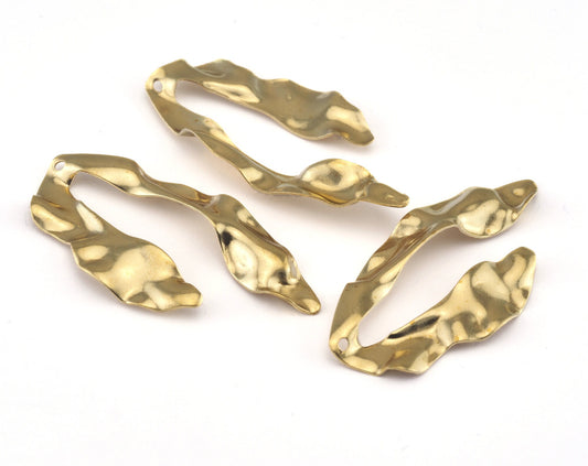 Hammered Charms raw brass 49x23mm charms , findings earring oz2898-260