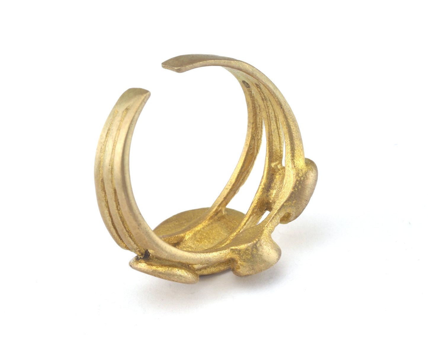 Ring Adjustable Ring Blank Bezel 22x21mm Raw brass (18mm 8US inner size - Adjustable ) 0684