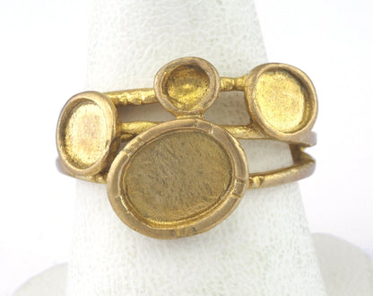 Ring Adjustable Ring Blank Bezel 22x21mm Raw brass (18mm 8US inner size - Adjustable ) 0684