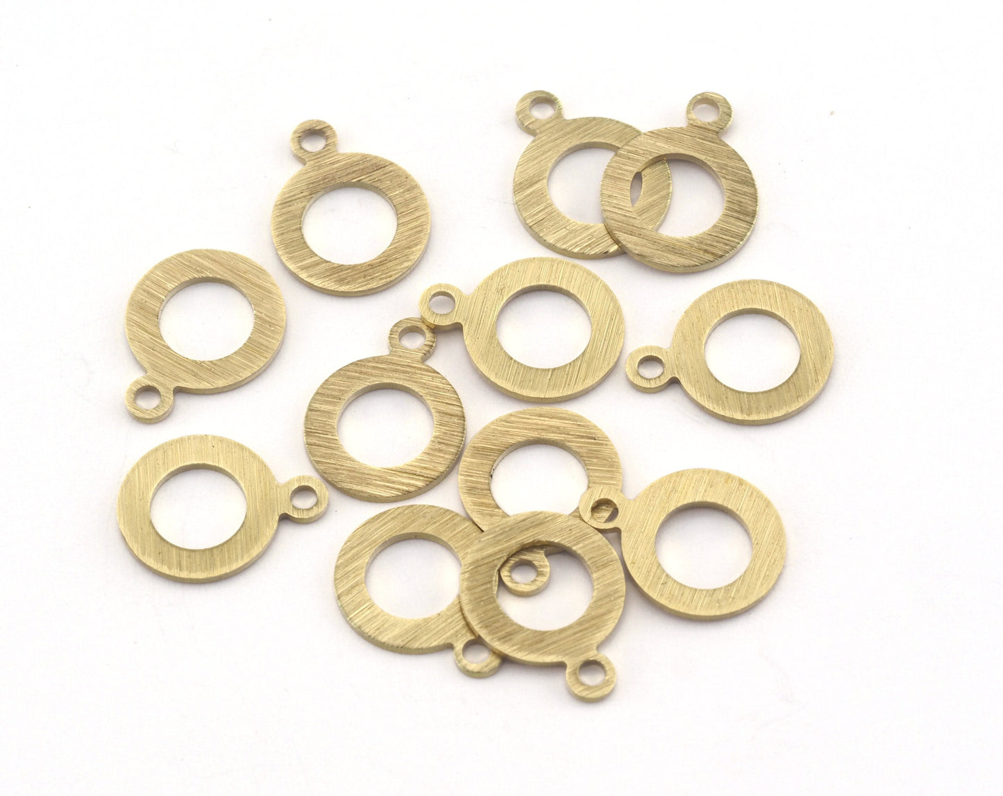 Brushed round raw brass 13x10mm charms , findings earring OZ2918-40