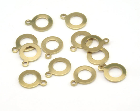 Round raw brass 13x10mm charms , findings earring OZ2921-40