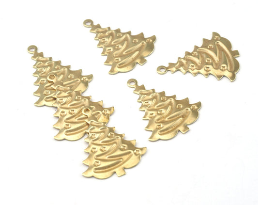 Tree charms raw brass with 1 loop 23x18mm OZ2613-70