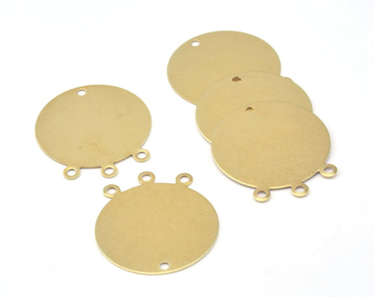 Round Connector Charms 26x23mm Earring base raw brass OZ2617-150