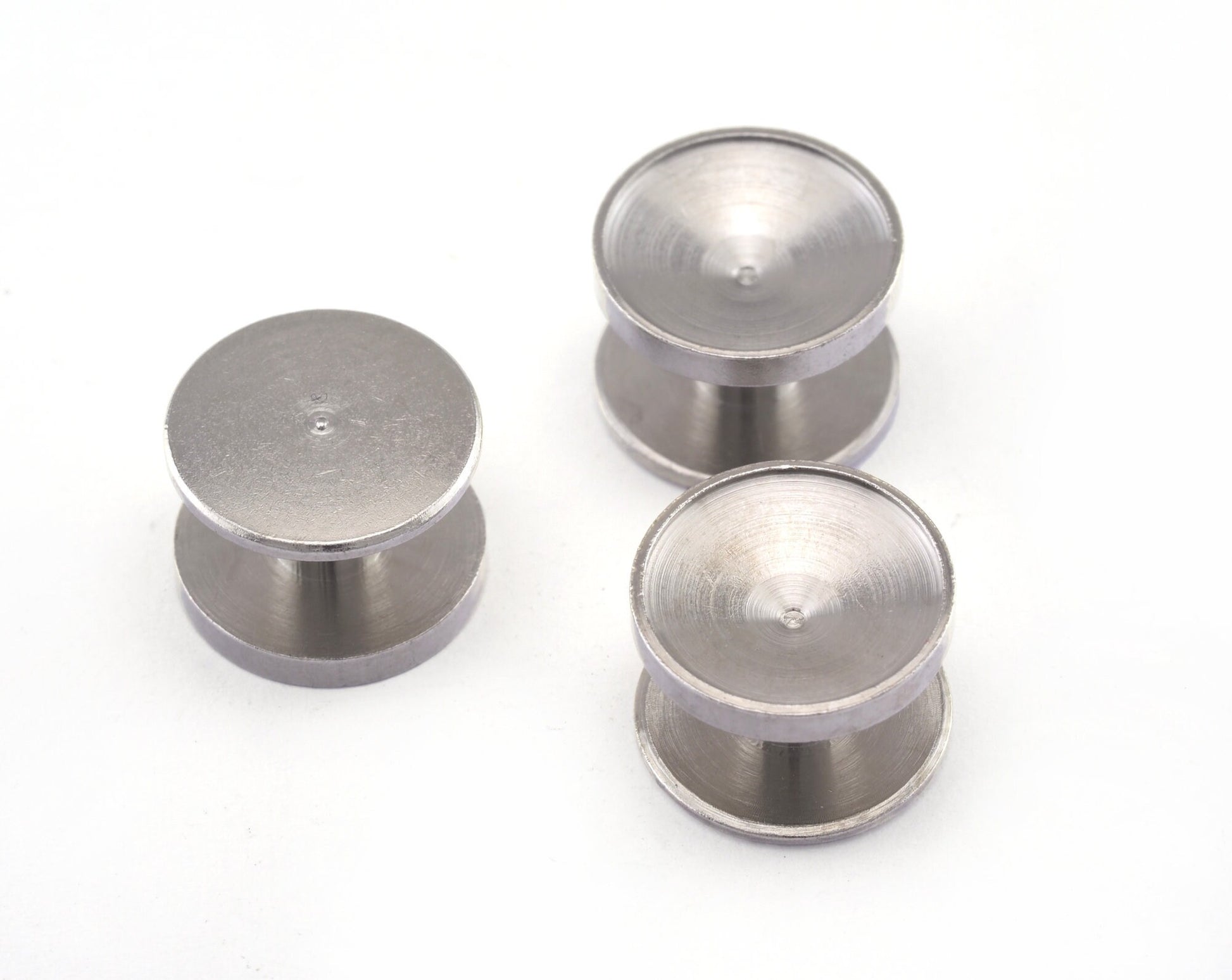 Cufflink Silver Tone Brass 12x8mm brass studs, shirt collar tuxedo stud, 2955