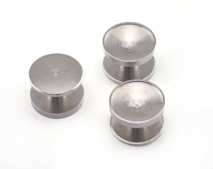 Cufflink Silver Tone Brass 12x8mm brass studs, shirt collar tuxedo stud, 2955