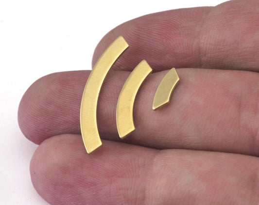Curved raw brass 28x3.5 - 20x3.5 - 10x3.5mm ( mixed ) findings OZ2956-130