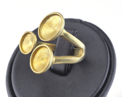 Ring Adjustable Ring Bezel 23x24mm Raw brass (19mm 9US inner size - Adjustable ) OZ2630