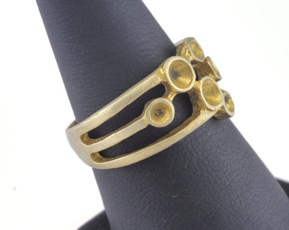 Ring Adjustable Ring Bezel (2.5 2.5 5 5 4mm) Raw brass (18mm 8US inner size - Adjustable ) OZ5062
