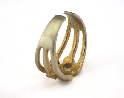 Ring Adjustable Ring Bezel (2.5 2.5 5 5 4mm) Raw brass (18mm 8US inner size - Adjustable ) OZ5062