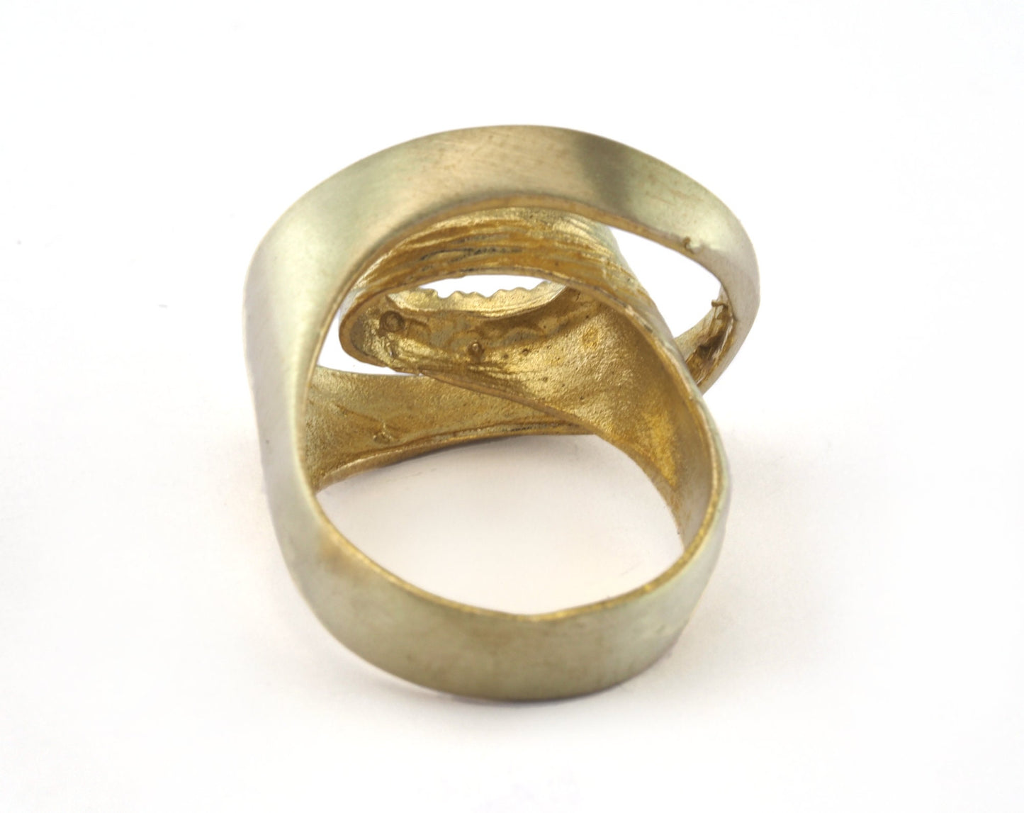 Oval Ring Adjustable Bezel (1mm) Raw brass (16.5mm 6US inner size - Adjustable ) OZ2641