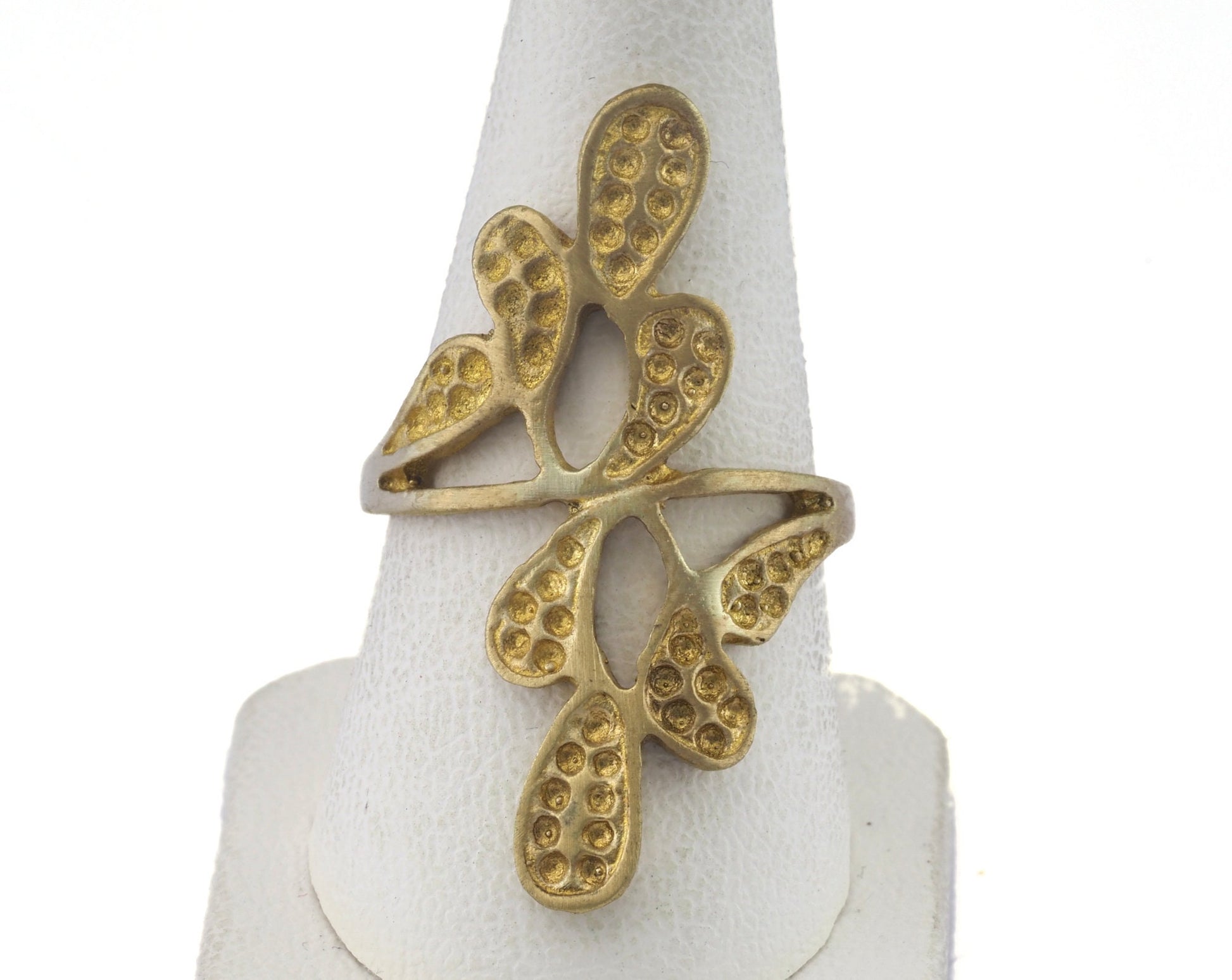 Minimalist Leaf Ring Adjustable Raw brass (18mm 8US inner size) OZ2643