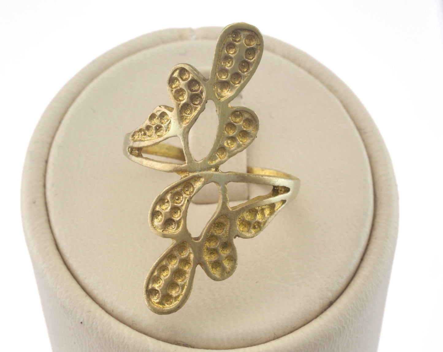 Minimalist Leaf Ring Adjustable Raw brass (18mm 8US inner size) OZ2643