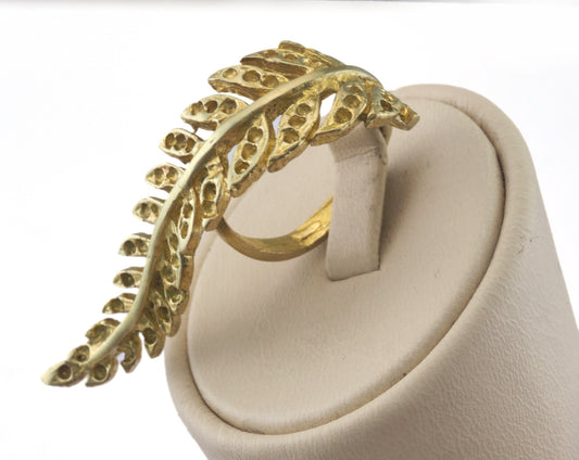 Leaf Ring Adjustable Raw brass (19mm 9US inner size ) OZ2644