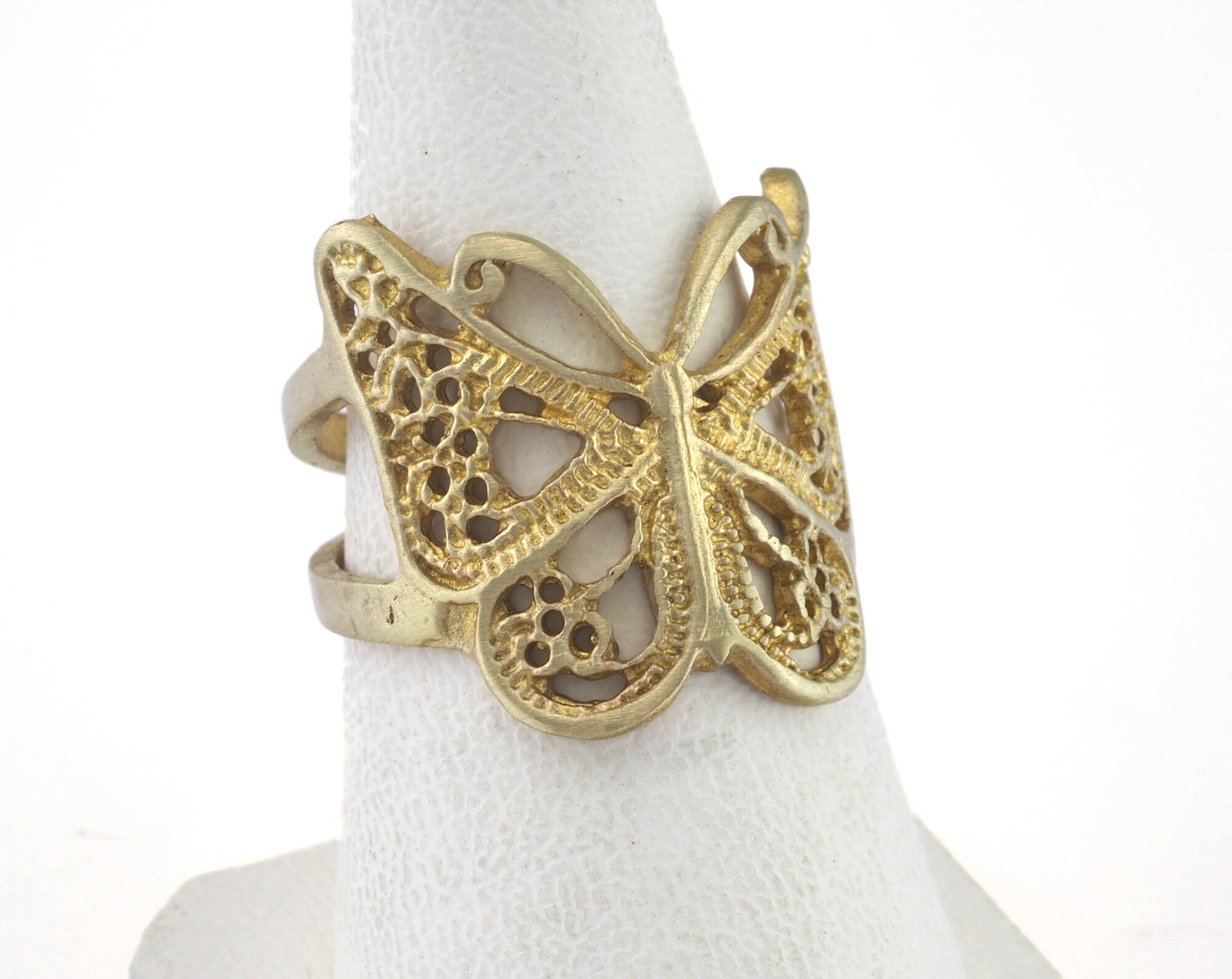 Butterfly Ring Adjustable Ring Raw brass (17.5mm 7US inner size) OZ2647