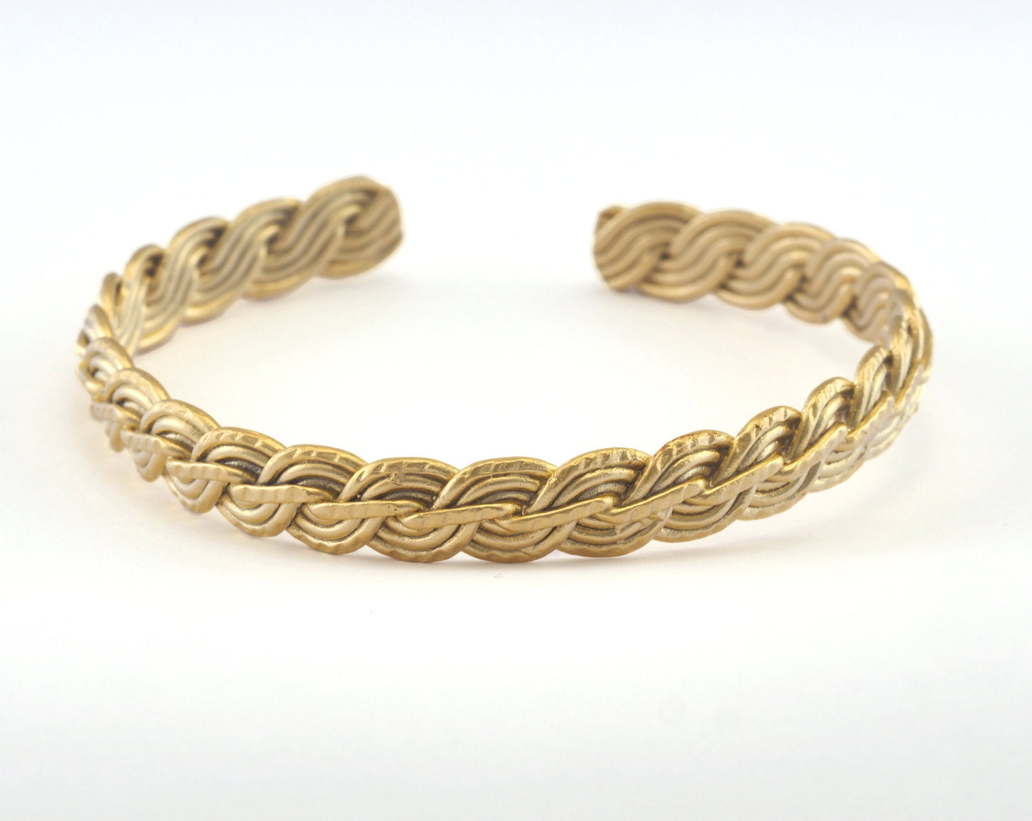 Swirl Bracelet Matte Gold Plated Brass 1 pc. (61mm inner size - Adjustable ) OZ2964