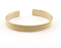 Textured Bracelet Matte Gold Plated Brass 1 pc. (64mm inner size - Adjustable ) OZ2967