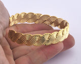 Swirl Bracelet Shiny Gold Plated Brass 1 pc. (61mm inner size - Adjustable ) OZ2969