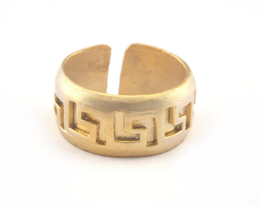 Adjustable Ring Matte Gold Plated brass (17mm 7US inner size) OZ2984