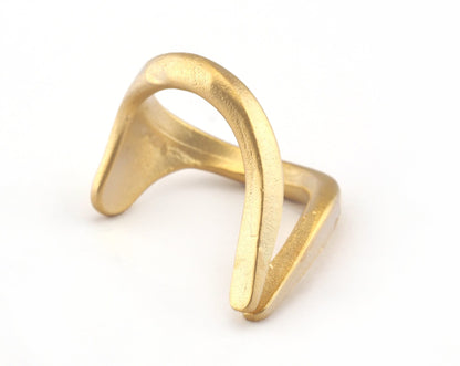 Adjustable Ring Matte Gold Plated brass (19mm 9US inner size) OZ2989 ring23