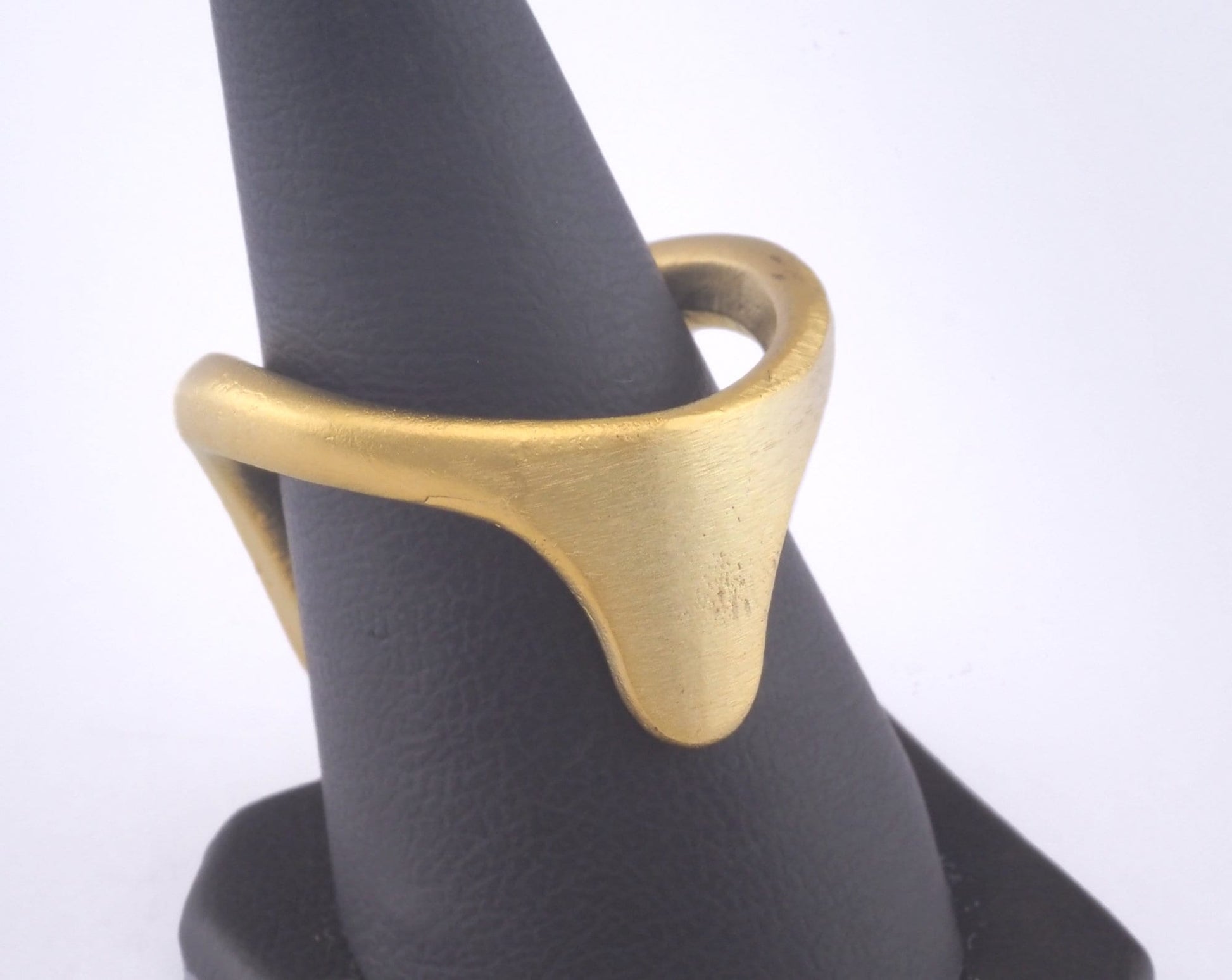 Adjustable Ring Matte Gold Plated brass (19mm 9US inner size) OZ2989 ring23