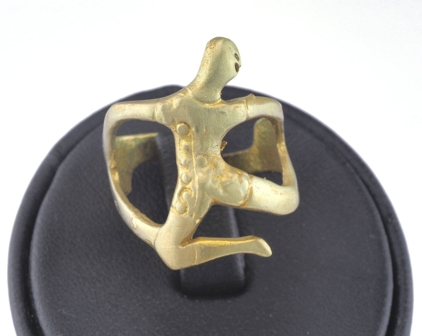 Ballet Dancer Adjustable Ring Raw brass (17mm 7US inner size) OZ2659