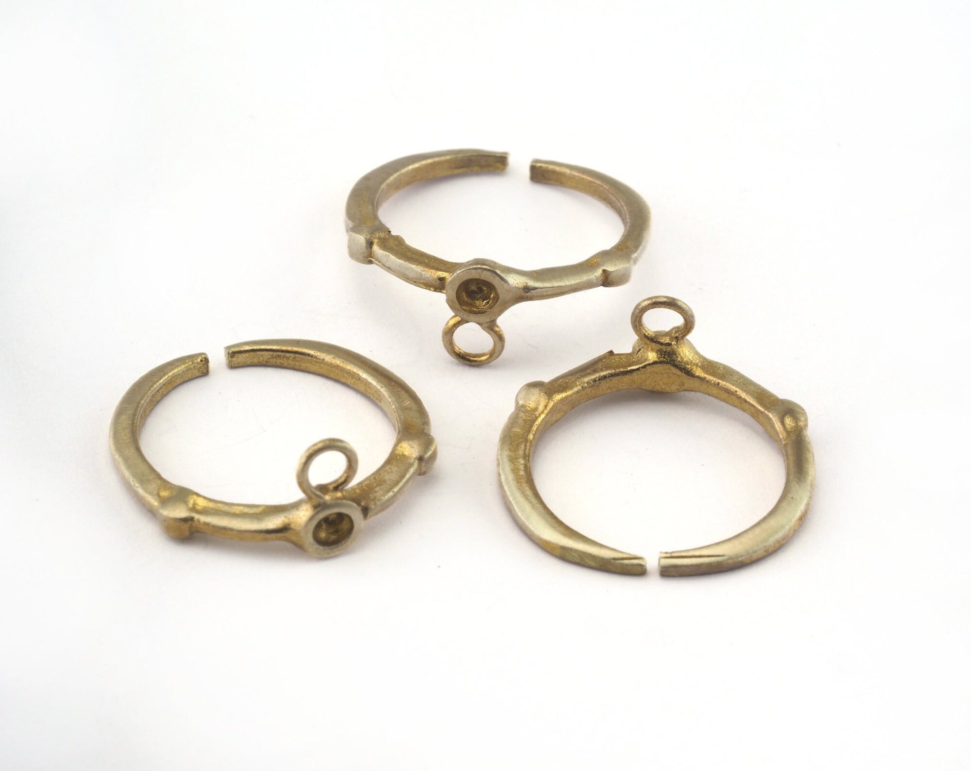 Ring Adjustable Ring Loop Bezel Raw brass (16mm 5.5US inner size - Adjustable ) OZ2665 ring19