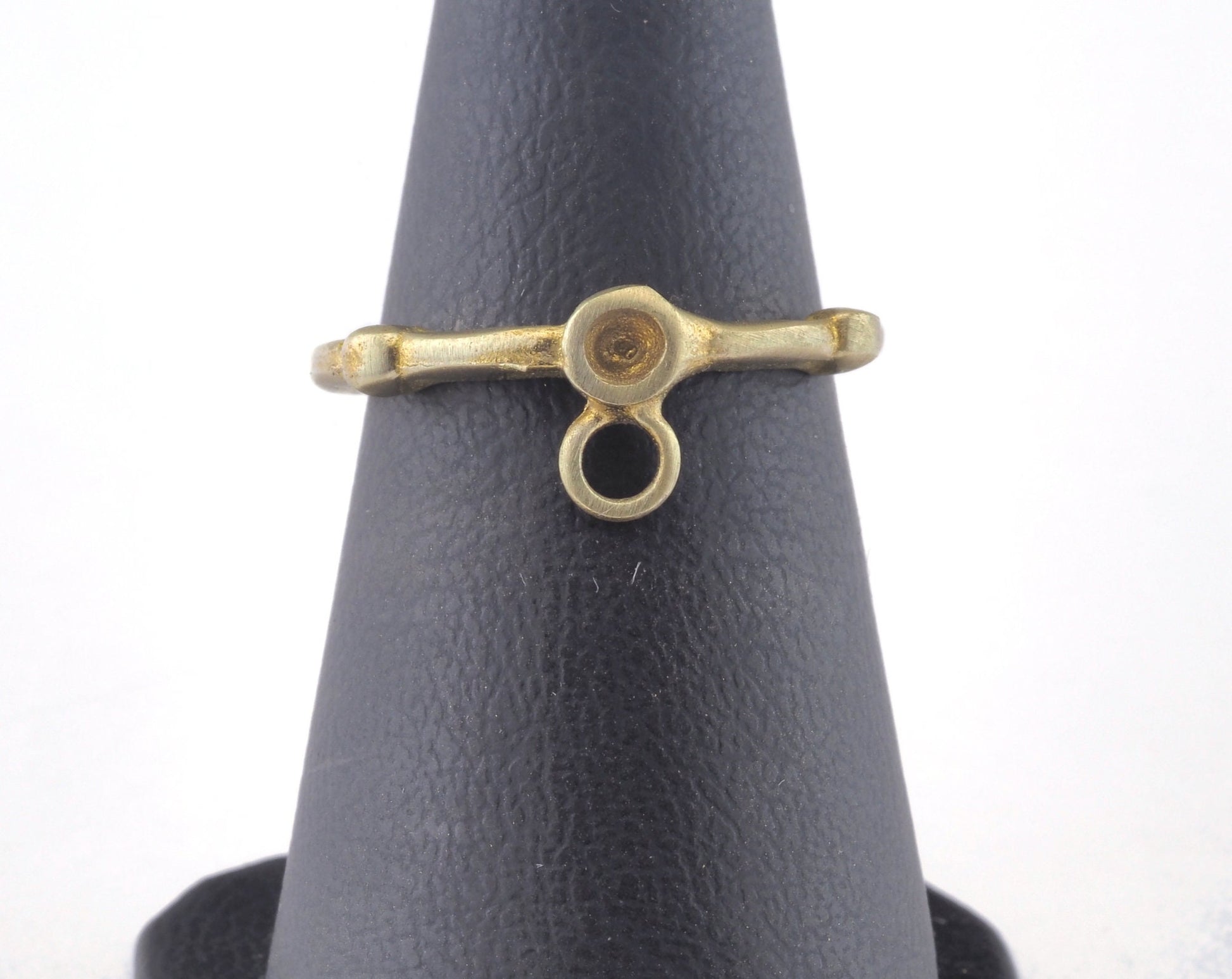 Ring Adjustable Ring Loop Bezel Raw brass (16mm 5.5US inner size - Adjustable ) OZ2665 ring19