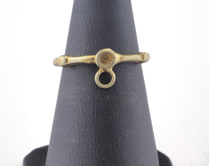 Ring Adjustable Ring Loop Bezel Raw brass (16mm 5.5US inner size - Adjustable ) OZ2665 ring19