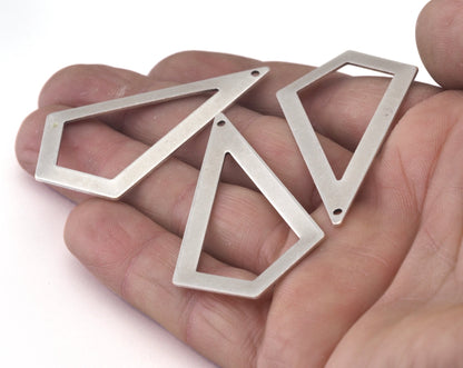 Kite shape quadrilateral Antique Silver Plated brass 54x29mm 0.8 Thickness stamping blank 1 hole "thin frame" tag frame OZ2590-300
