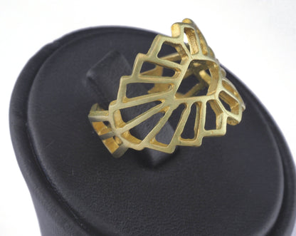 Sun Marquise Eye Ring Adjustable Raw brass (18mm 8US inner size) OZ2670