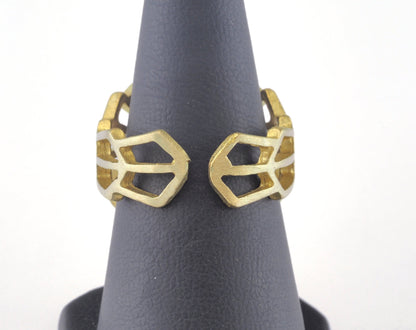 Sun Marquise Eye Ring Adjustable Raw brass (18mm 8US inner size) OZ2670