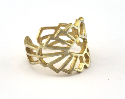 Sun Marquise Eye Ring Adjustable Raw brass (18mm 8US inner size) OZ2670